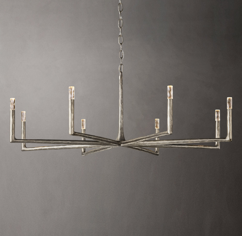 Hand-Hammered Glass Capsule Ring Chandelier
