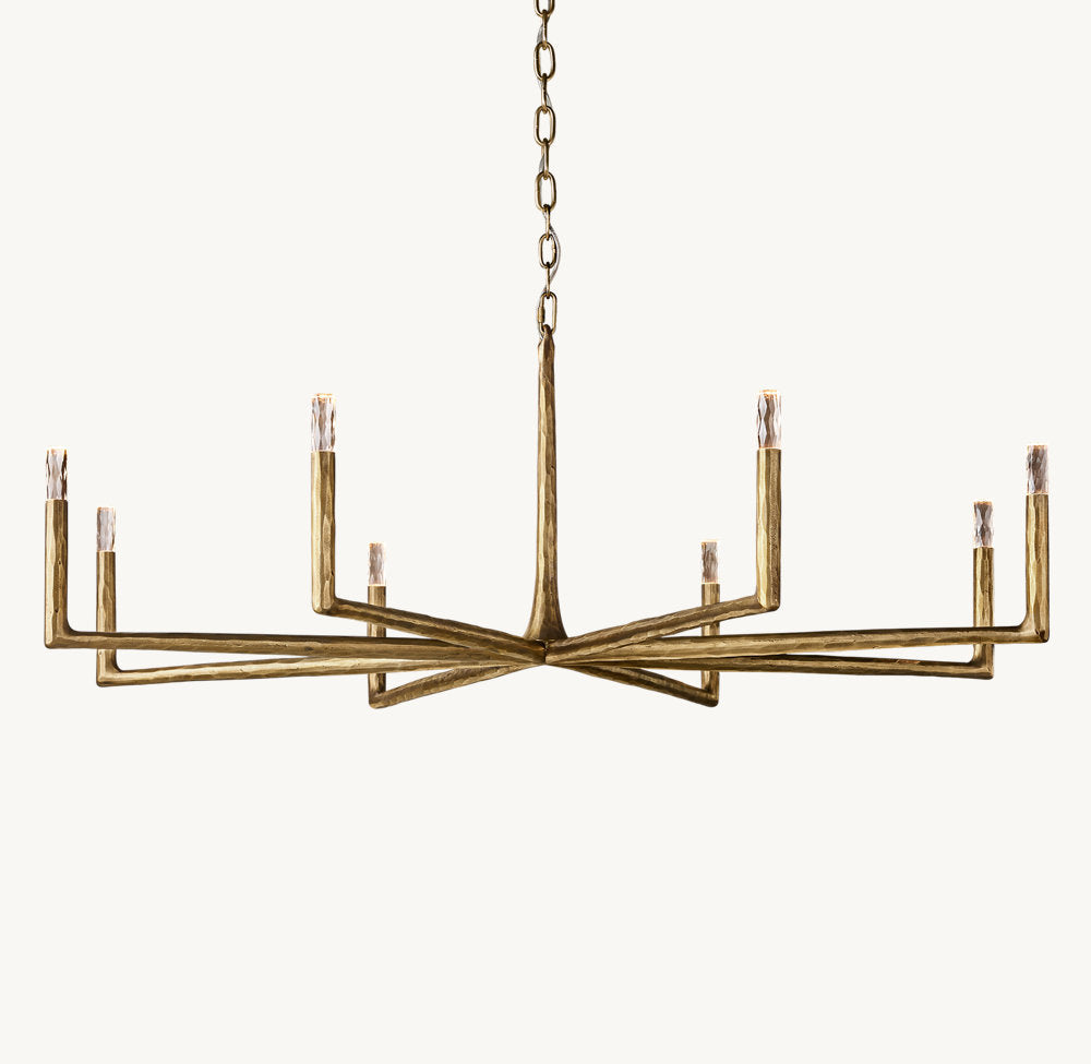 Hand-Hammered Glass Capsule Ring Chandelier