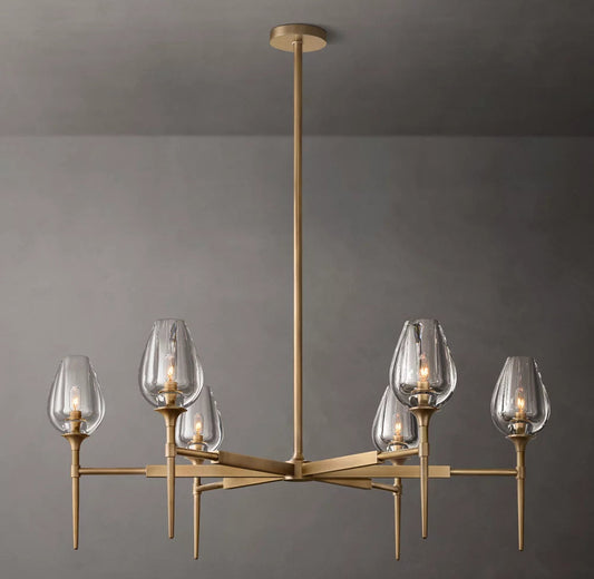 Hand-Polished Crystal Tulip Chandelier