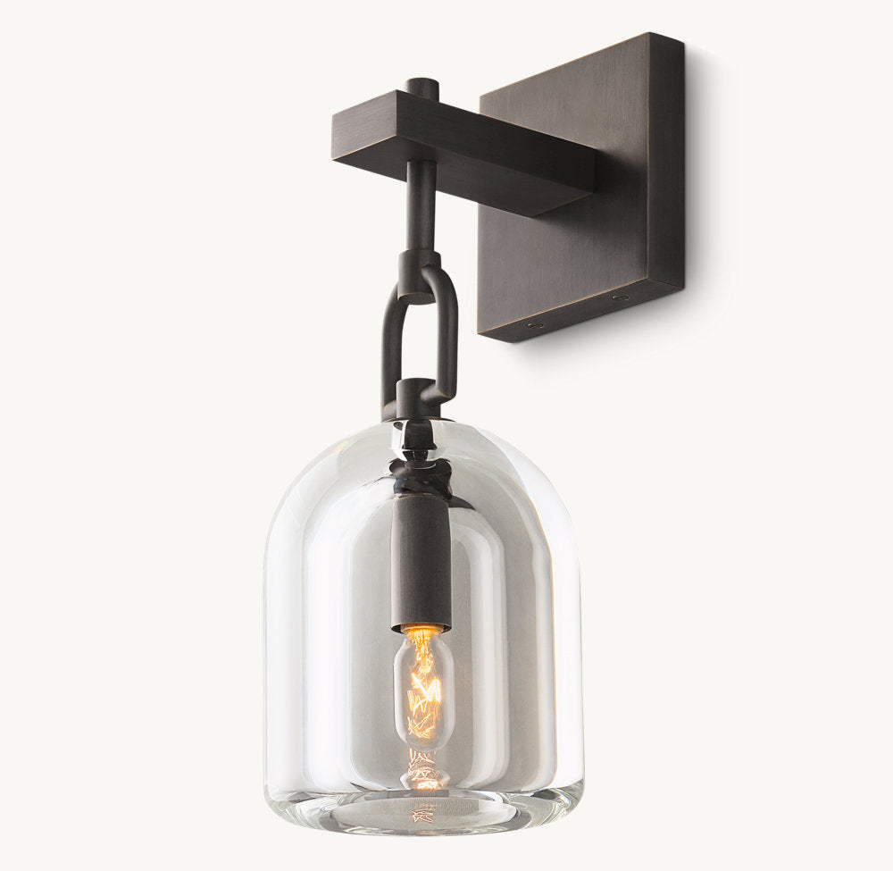 Hand-Turned Crystal Cloche Sconce