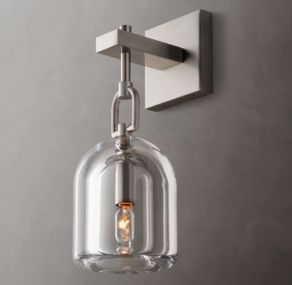 Hand-Turned Crystal Cloche Sconce