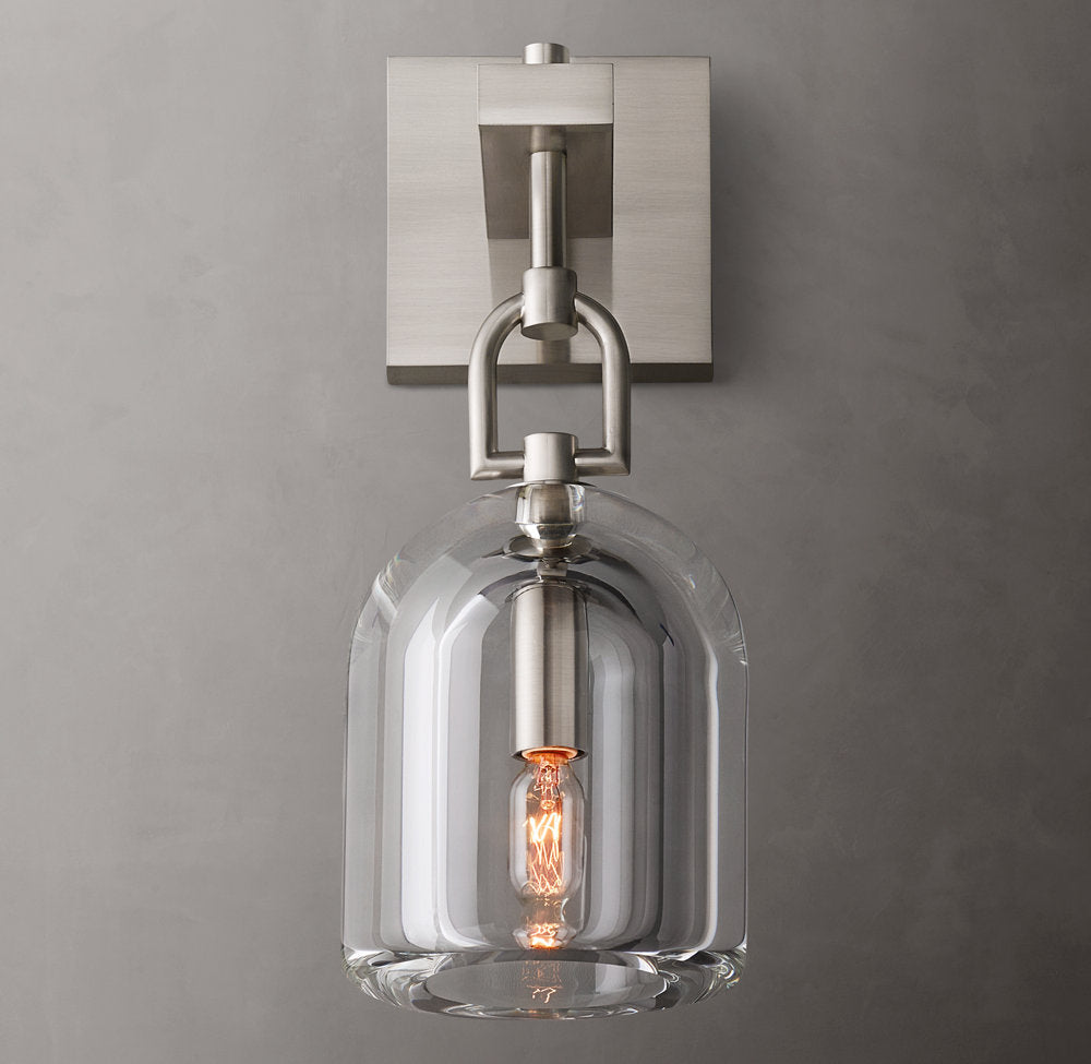Hand-Turned Crystal Cloche Sconce