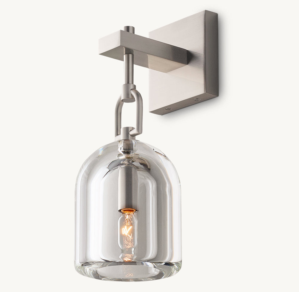 Hand-Turned Crystal Cloche Sconce
