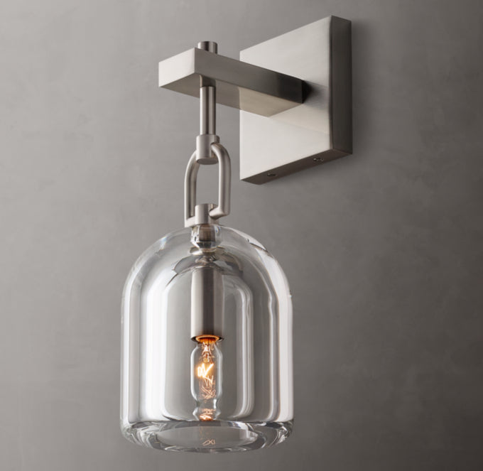 Hand-Turned Crystal Cloche Sconce