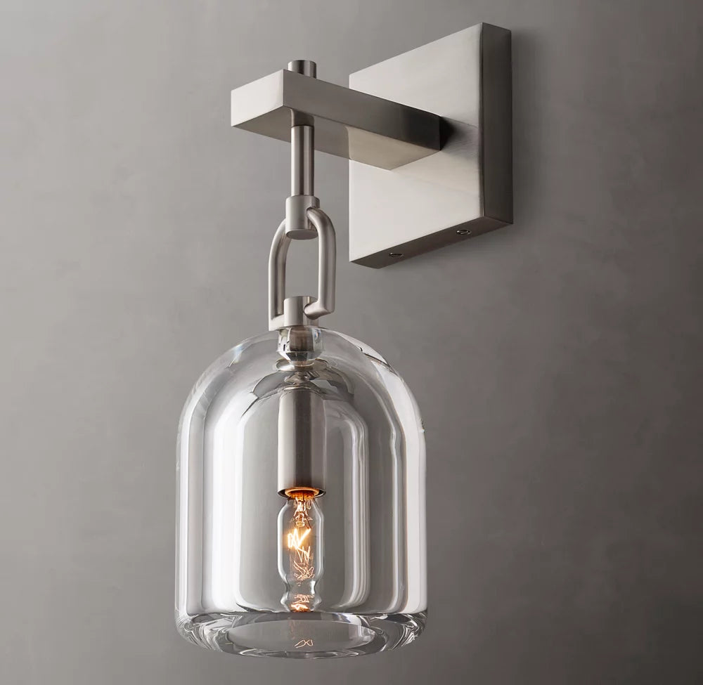 Hand-Turned Crystal Cloche Sconce