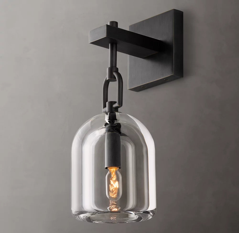 Hand-Turned Crystal Cloche Sconce