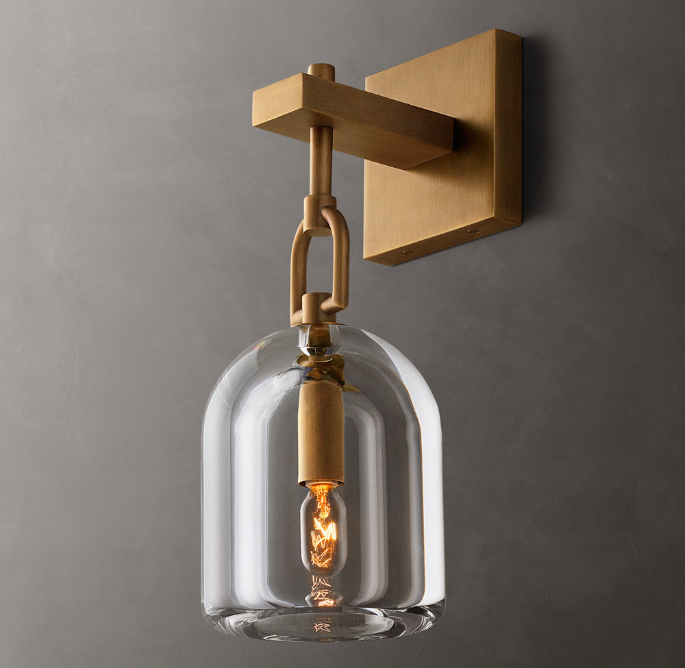 Hand-Turned Crystal Cloche Sconce