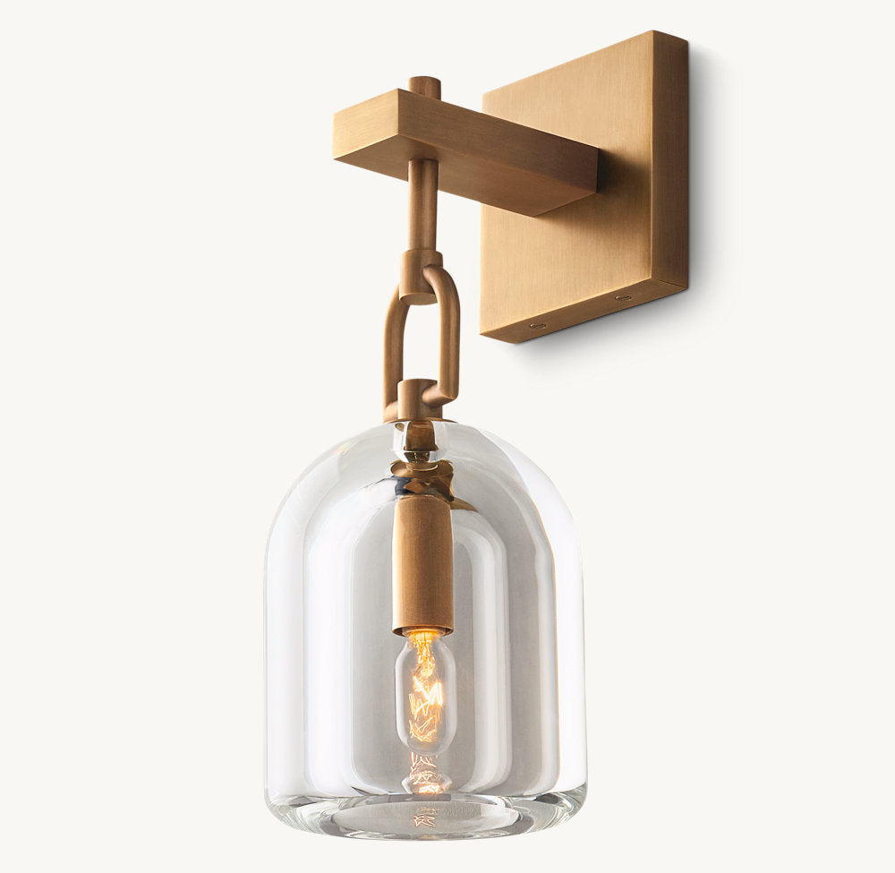Hand-Turned Crystal Cloche Sconce