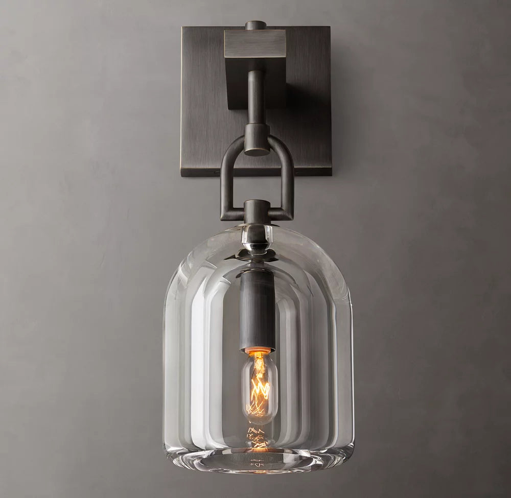 Hand-Turned Crystal Cloche Sconce