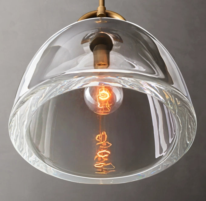 Hand-Turned Crystal Dome Pendant