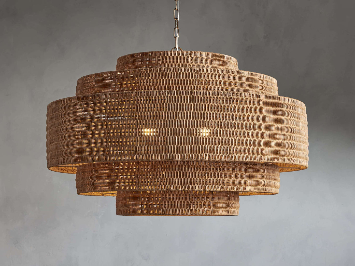 Handwoven Rattan Tiered Chandelier