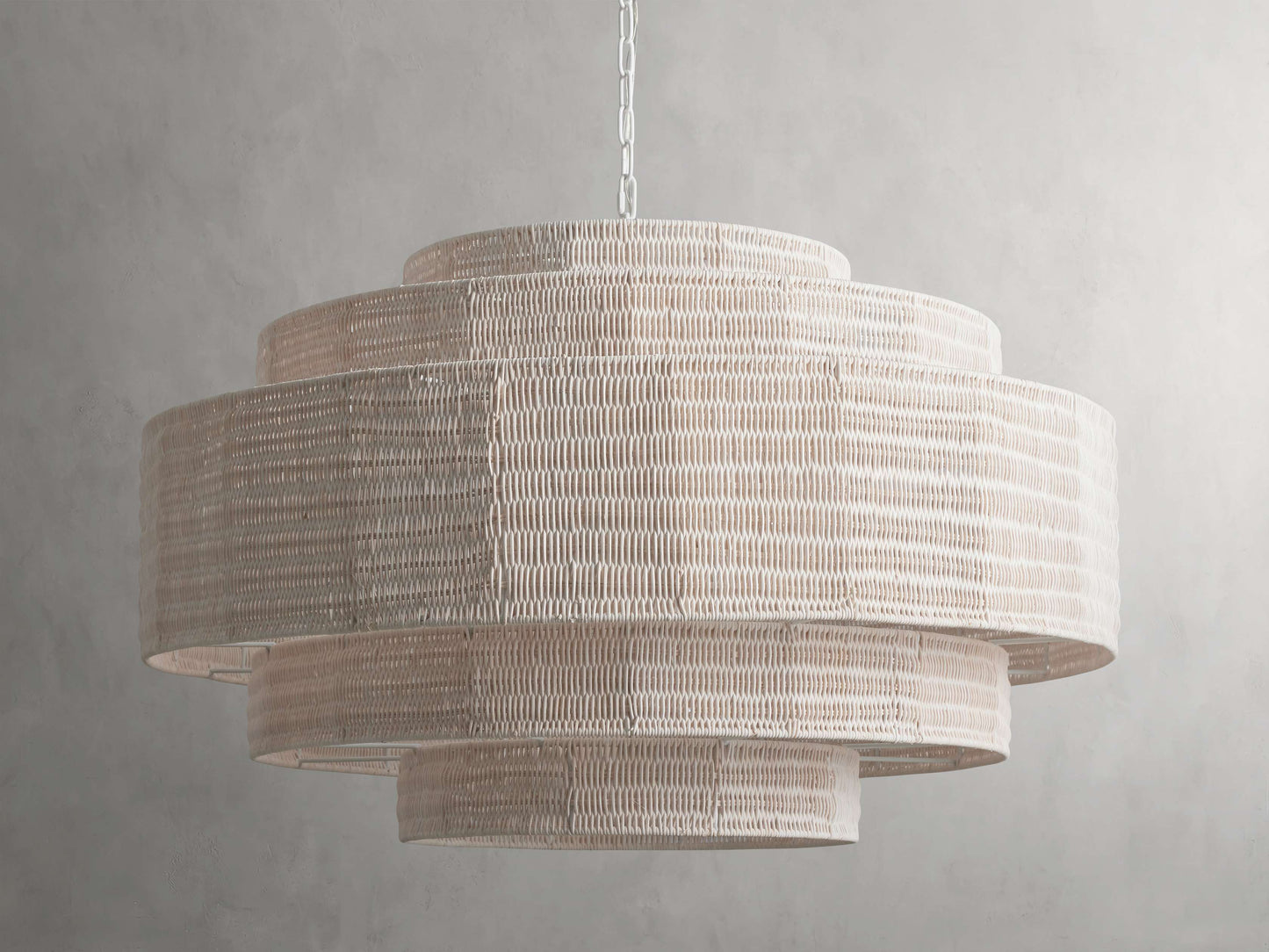 Handwoven Rattan Tiered Chandelier