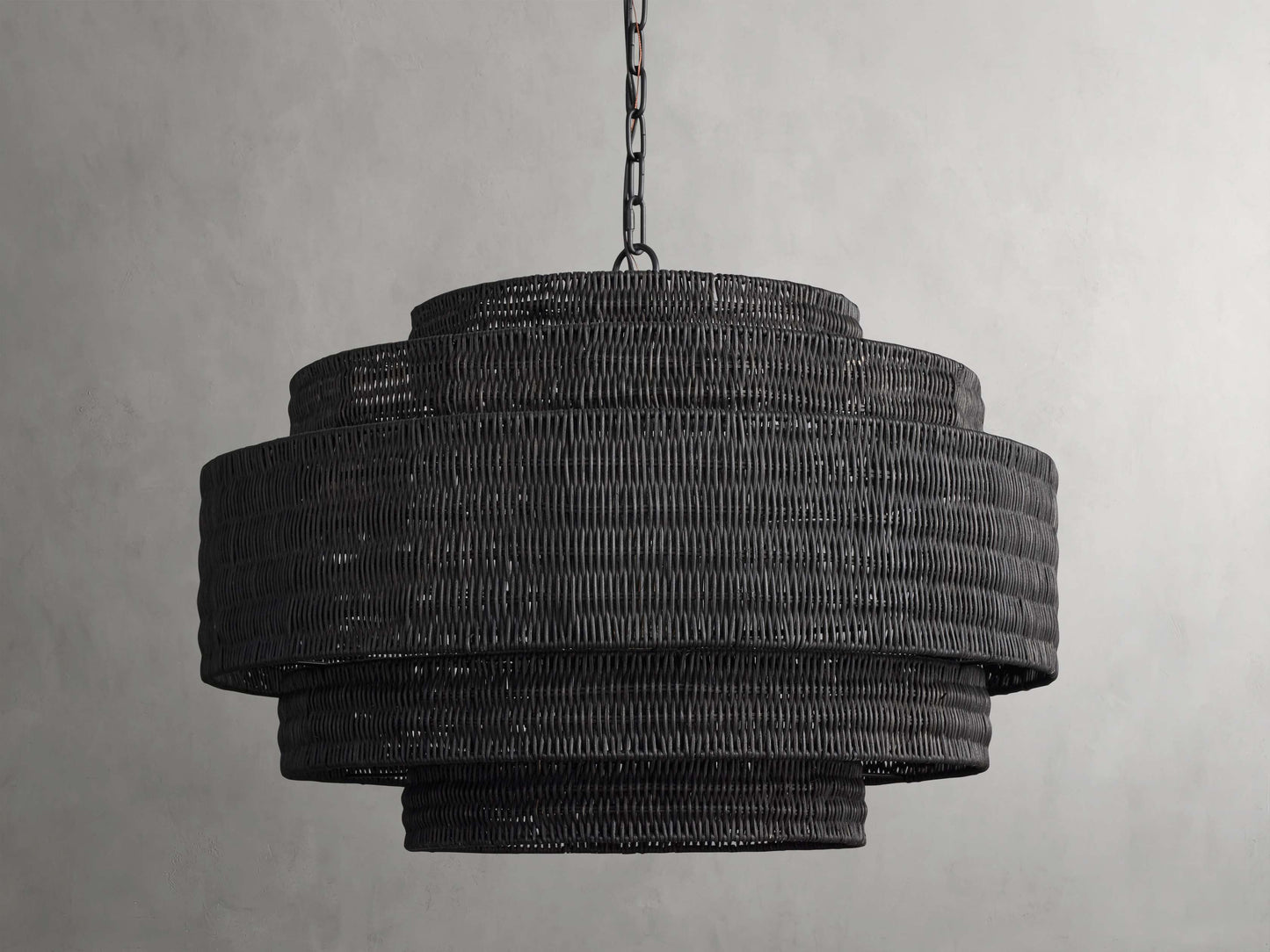 Handwoven Rattan Tiered Chandelier