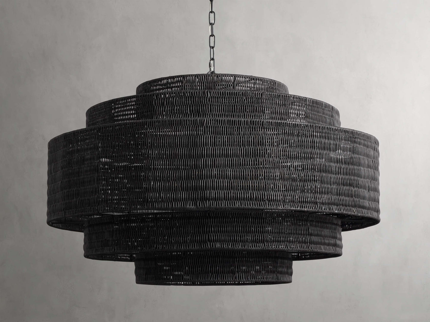 Handwoven Rattan Tiered Chandelier