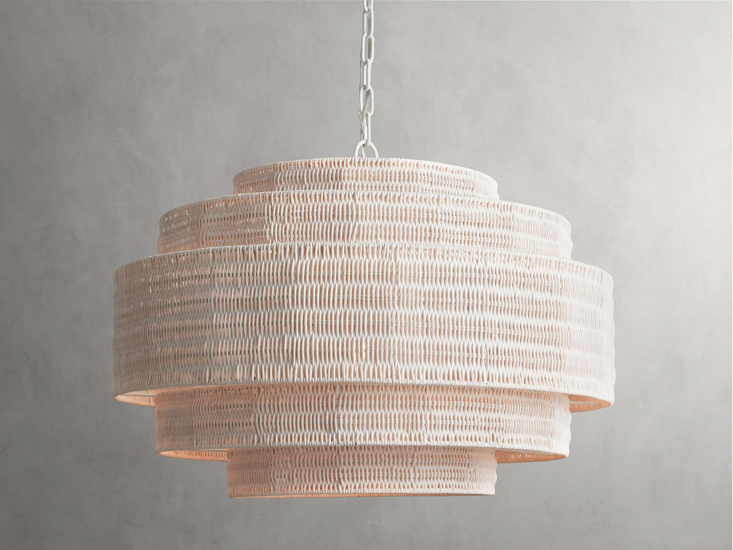Handwoven Rattan Tiered Chandelier