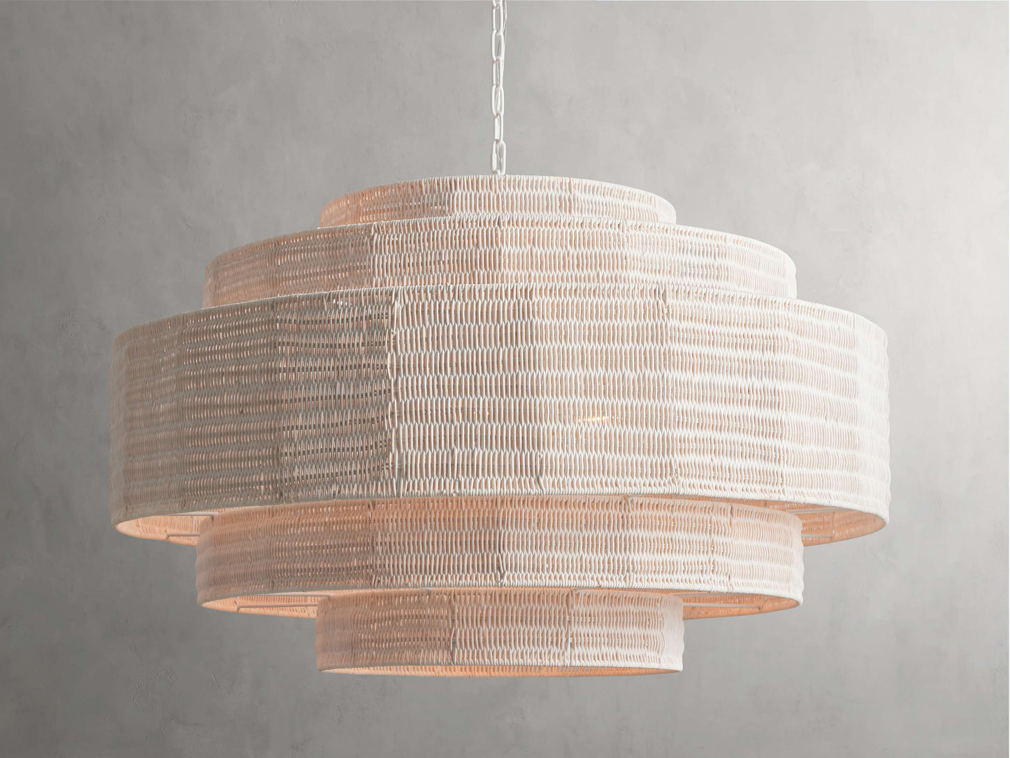 Handwoven Rattan Tiered Chandelier