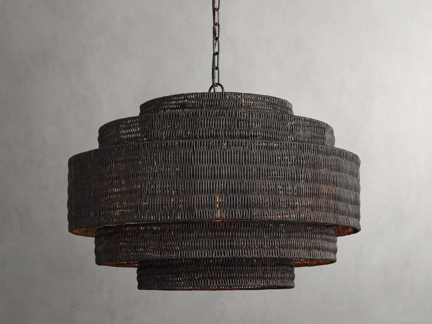 Handwoven Rattan Tiered Chandelier