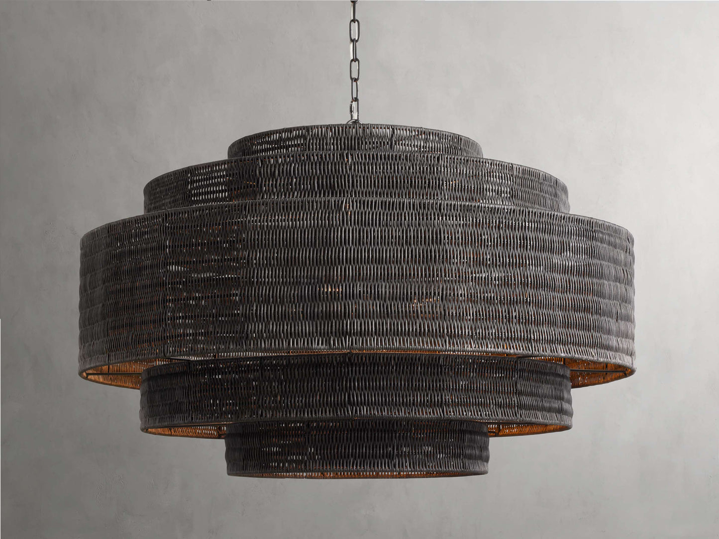 Handwoven Rattan Tiered Chandelier