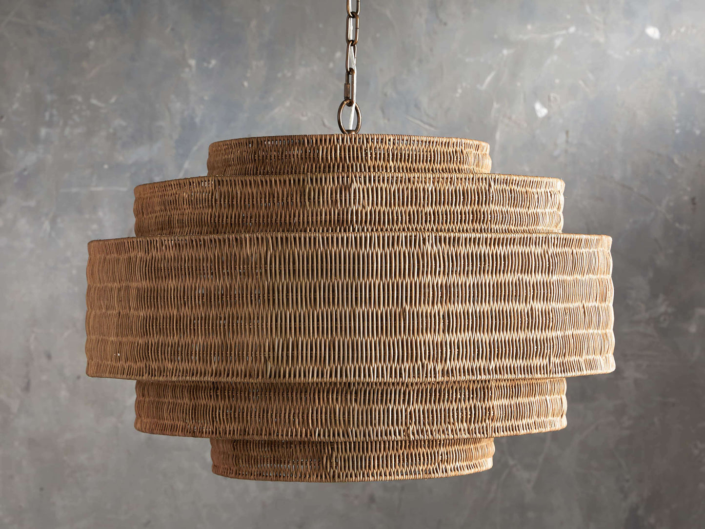Handwoven Rattan Tiered Chandelier