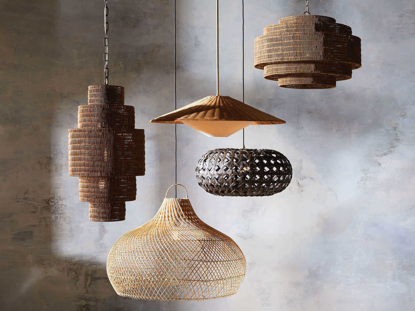 Handwoven Rattan Tiered Chandelier