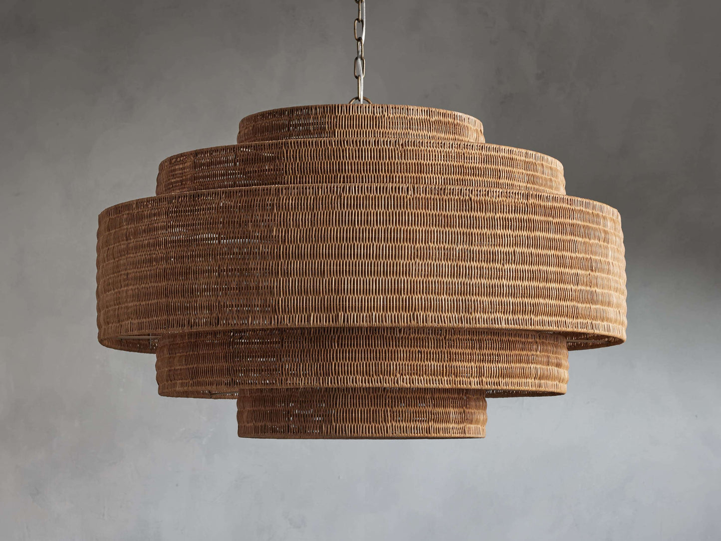 Handwoven Rattan Tiered Chandelier