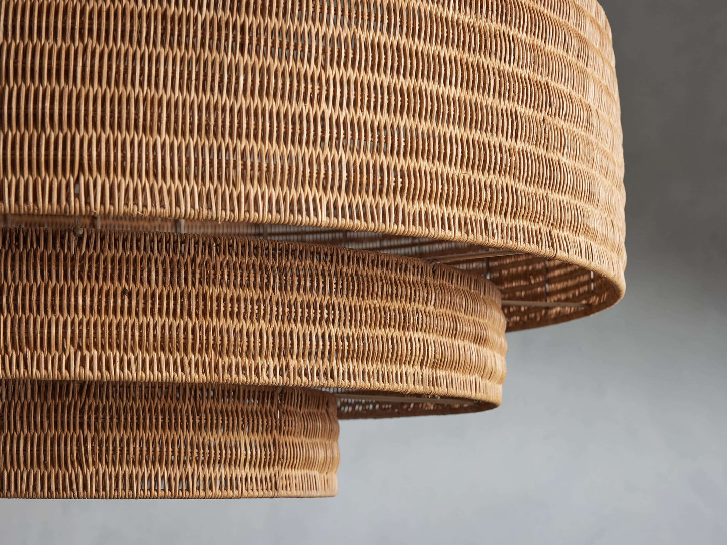 Handwoven Rattan Tiered Chandelier