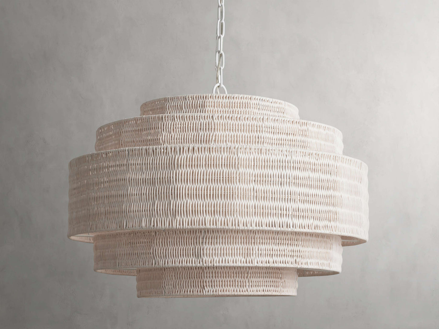Handwoven Rattan Tiered Chandelier