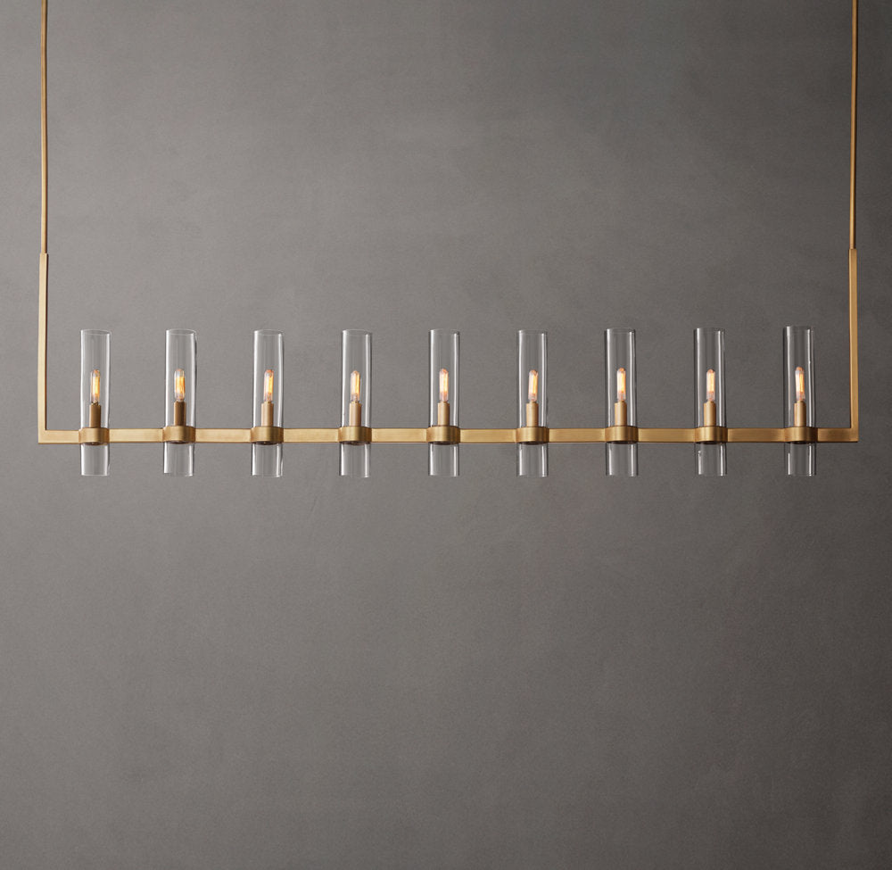 High-CRI Blown Glass Linear Chandelier