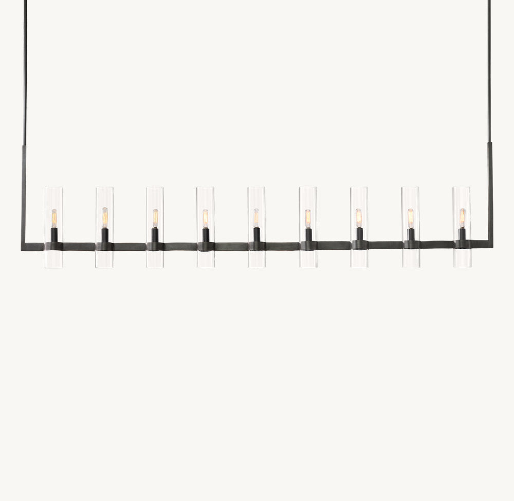 High-CRI Blown Glass Linear Chandelier