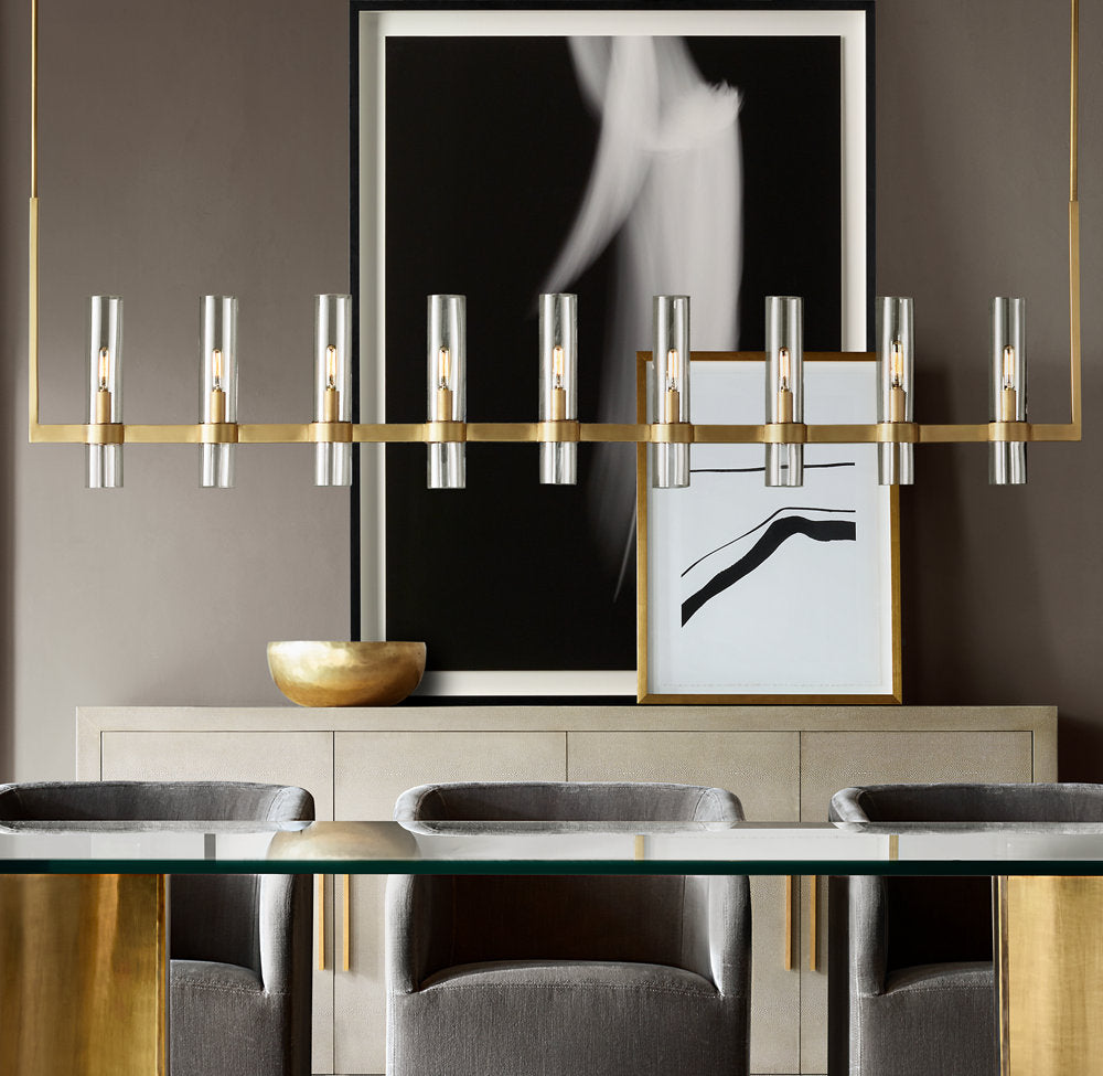 High-CRI Blown Glass Linear Chandelier