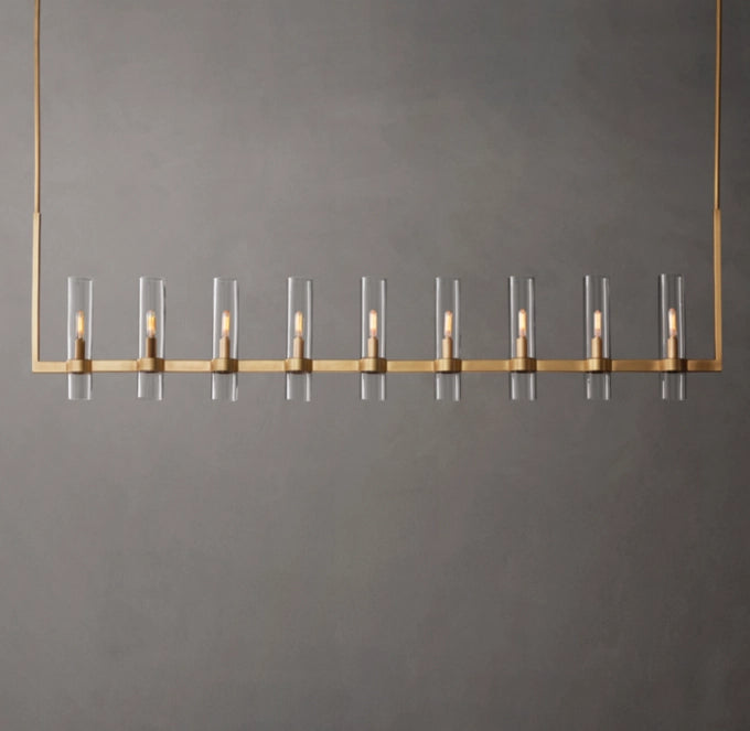 High-CRI Blown Glass Linear Chandelier