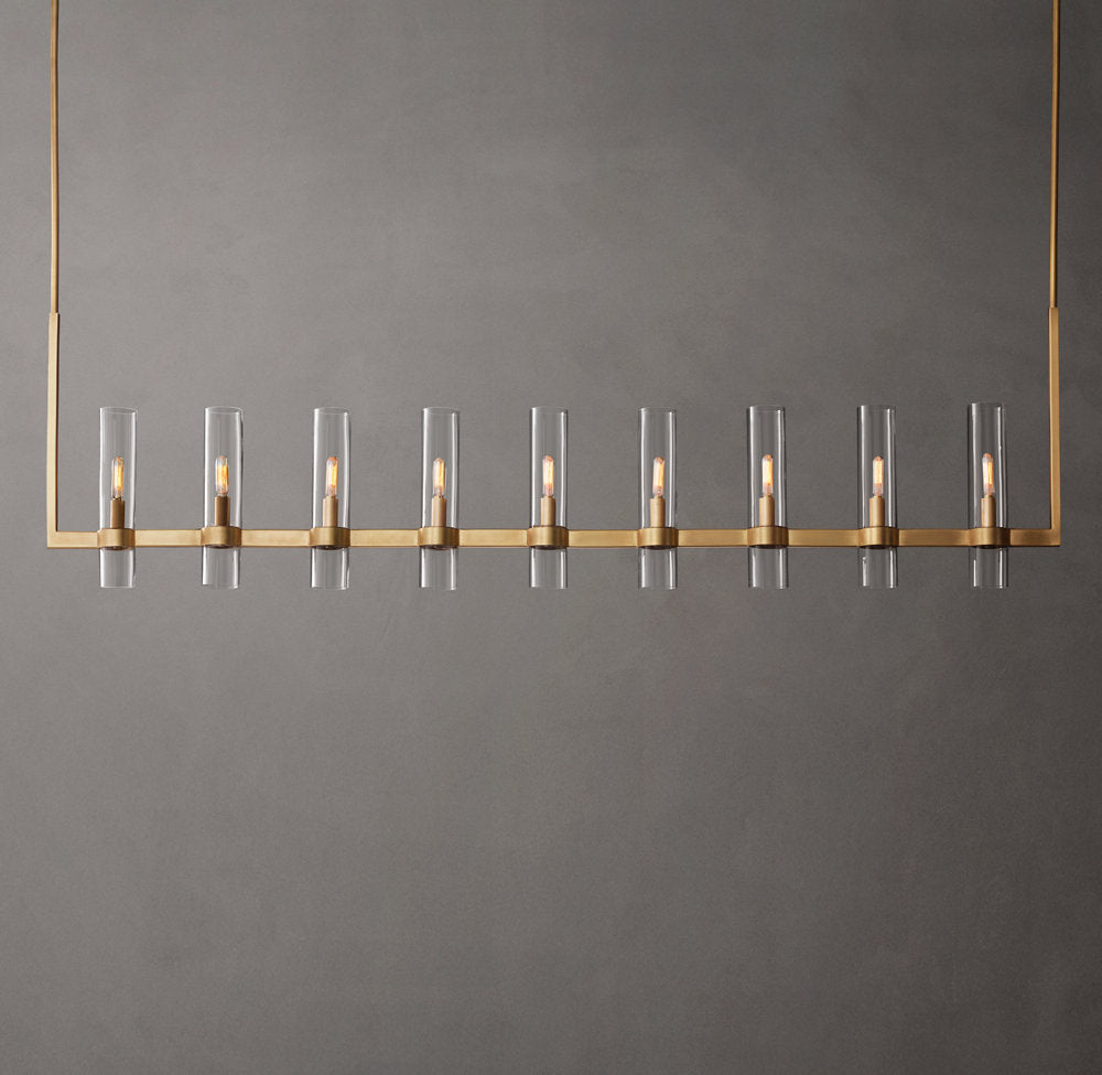 High-CRI Blown Glass Linear Chandelier