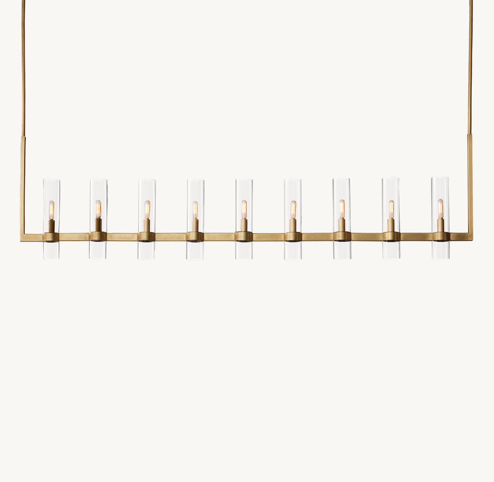 High-CRI Blown Glass Linear Chandelier