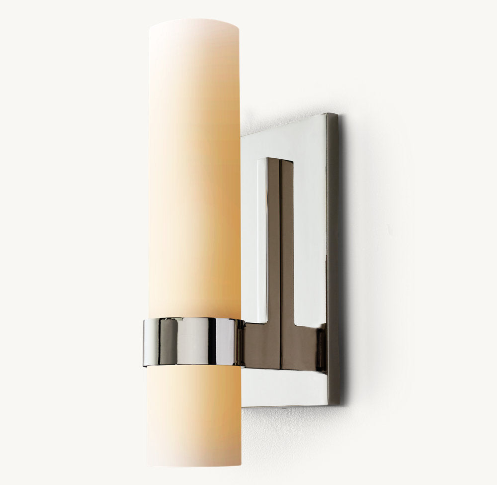High-CRI Milk Glass Column Sconce