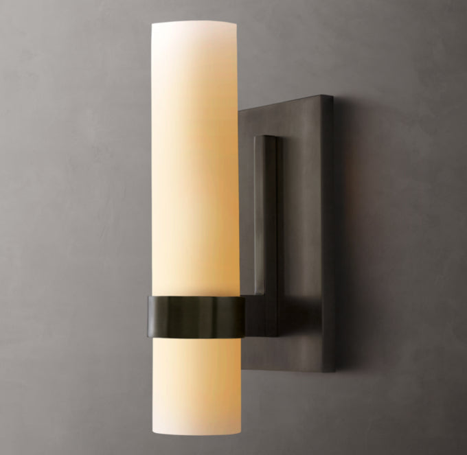 High-CRI Milk Glass Column Sconce