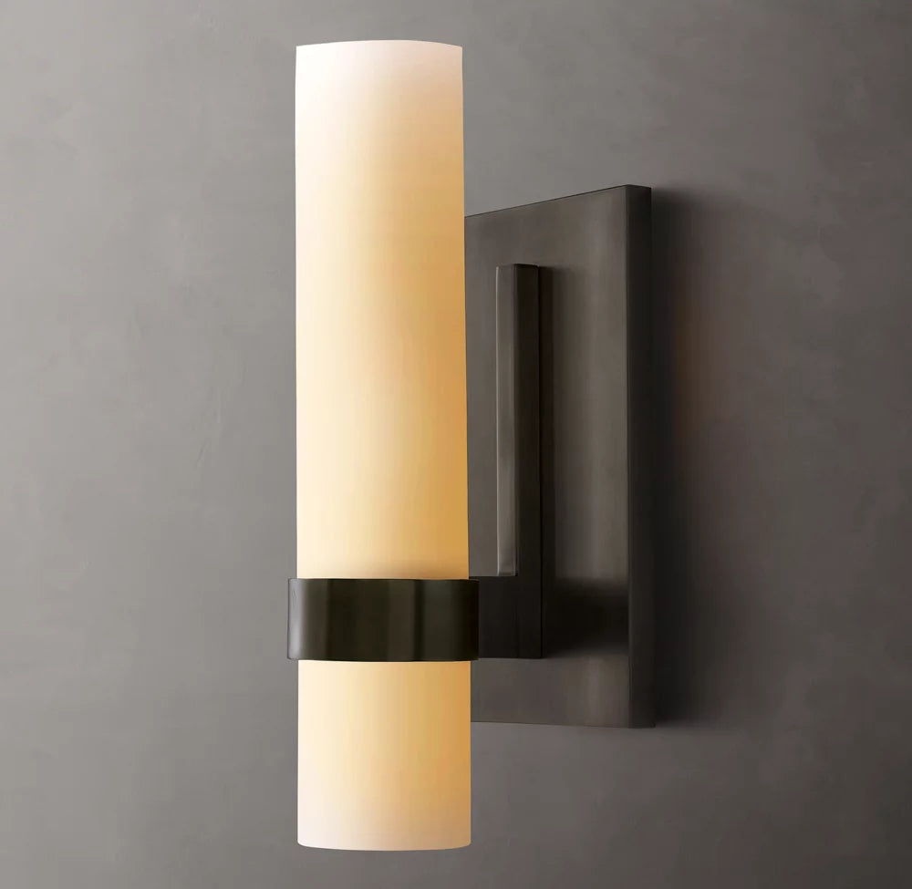 High-CRI Milk Glass Column Sconce