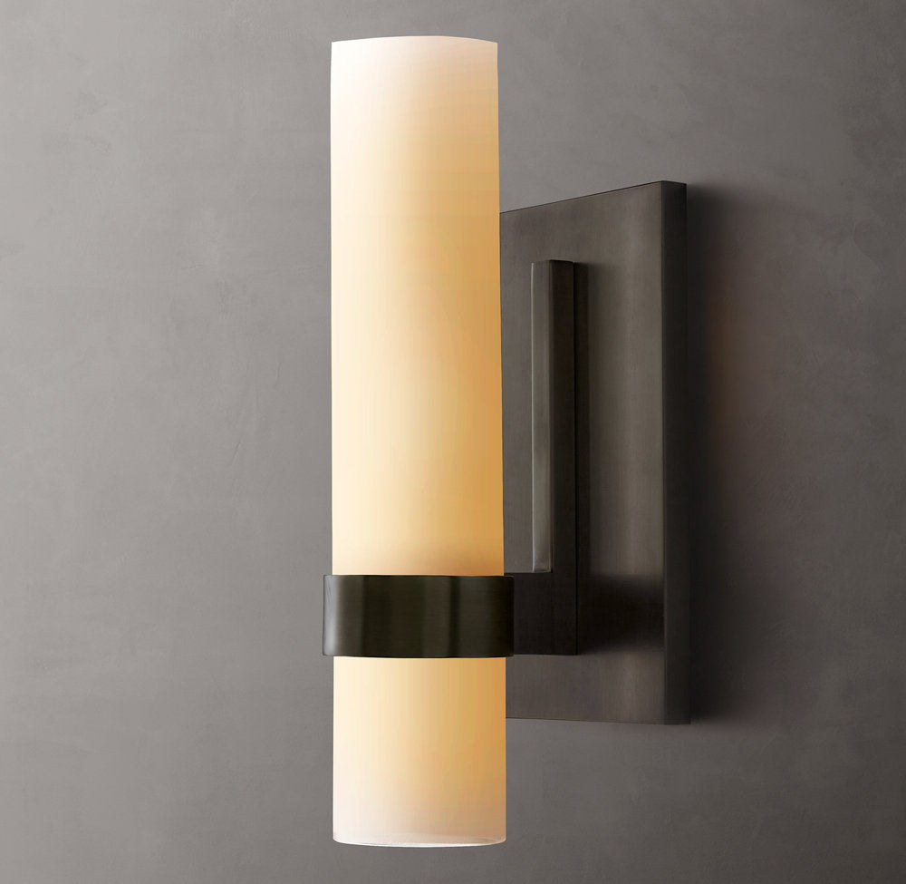 High-CRI Milk Glass Column Sconce