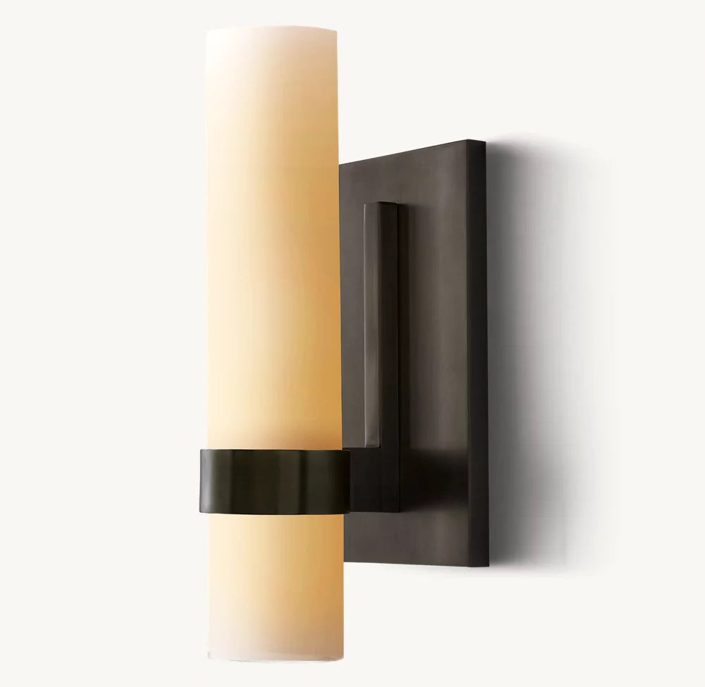 High-CRI Milk Glass Column Sconce