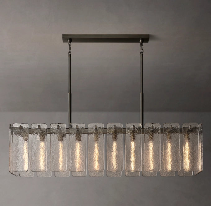 High-CRI Rippled Glass Island Chandelier
