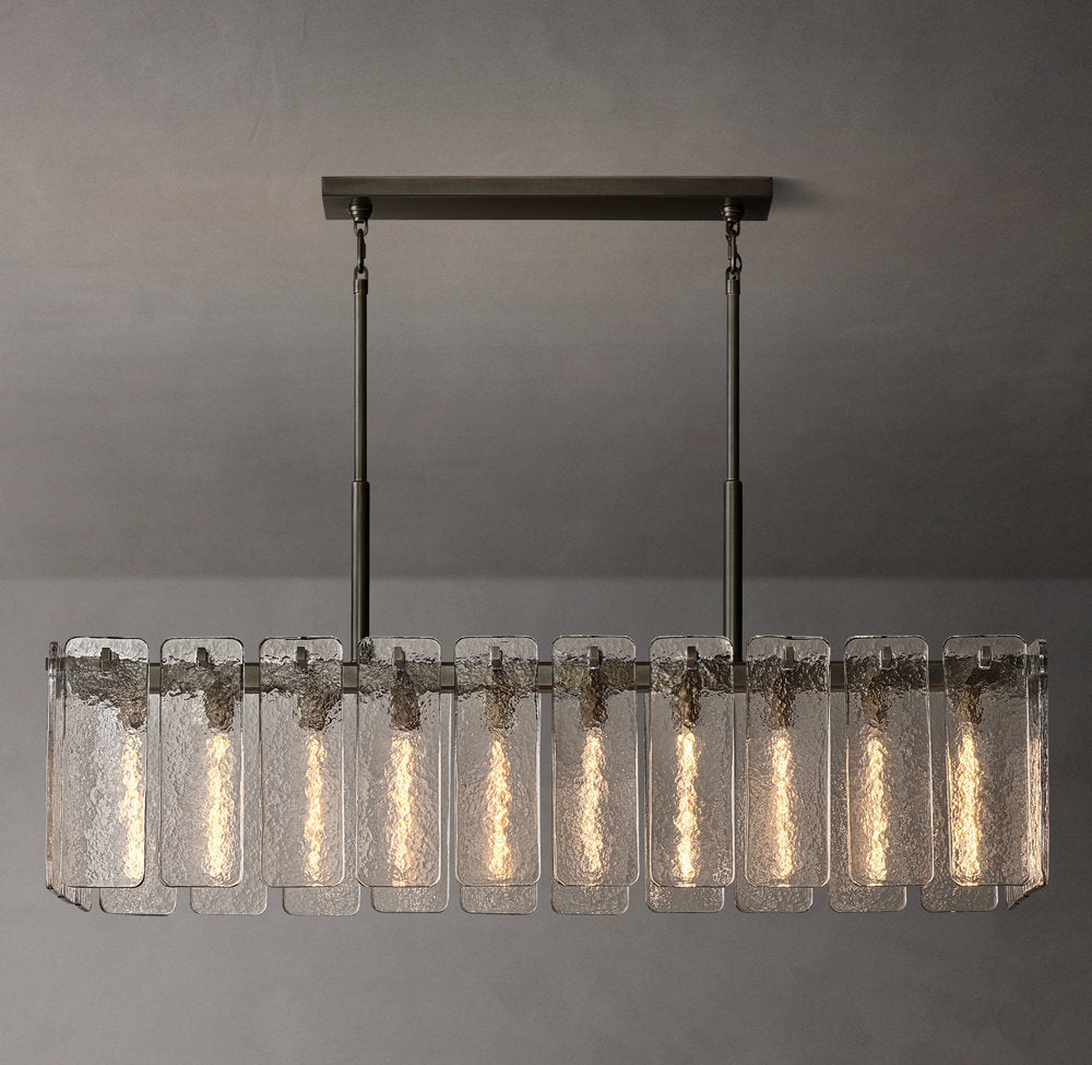 High-CRI Rippled Glass Island Chandelier