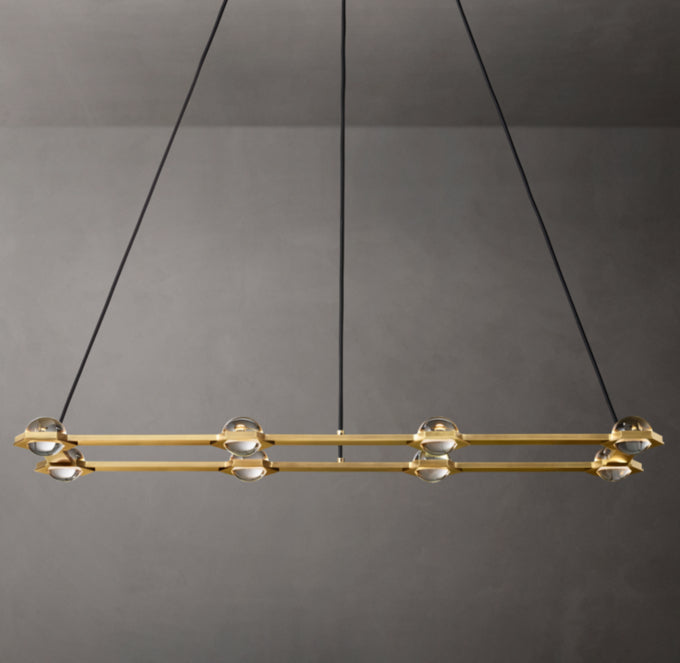 Illuminated Crystal Orb Island Chandelier