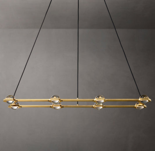 Illuminated Crystal Orb Island Chandelier