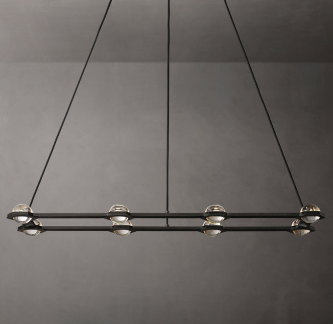Illuminated Crystal Orb Island Chandelier