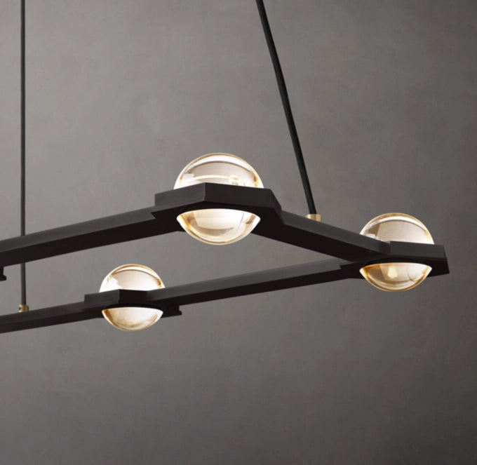Illuminated Crystal Orb Island Chandelier
