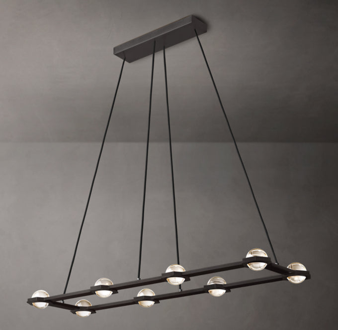 Illuminated Crystal Orb Island Chandelier