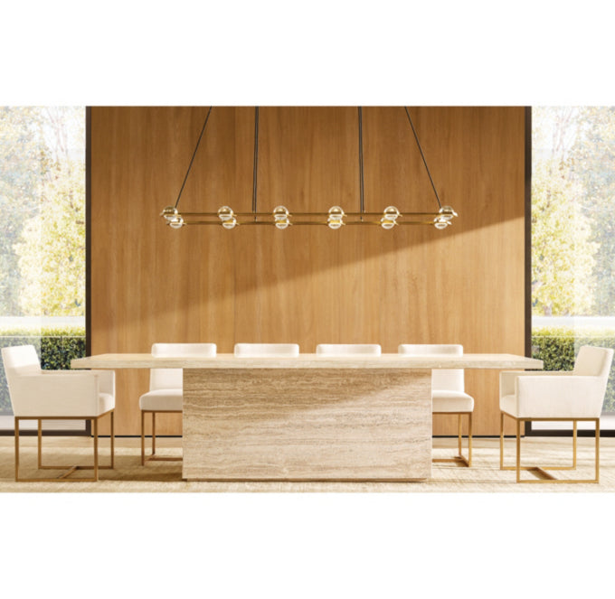 Illuminated Crystal Sphere Beam Chandelier