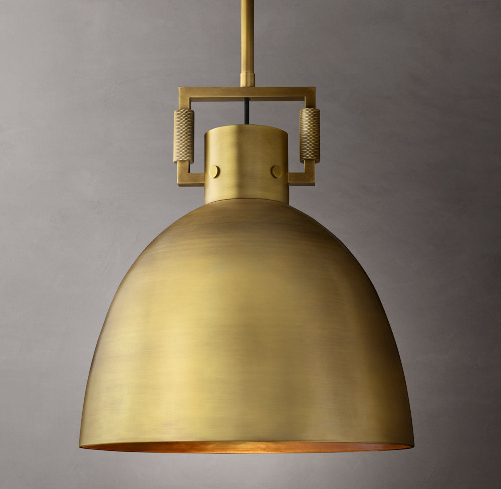 Industrial Metal Cloche Pendant