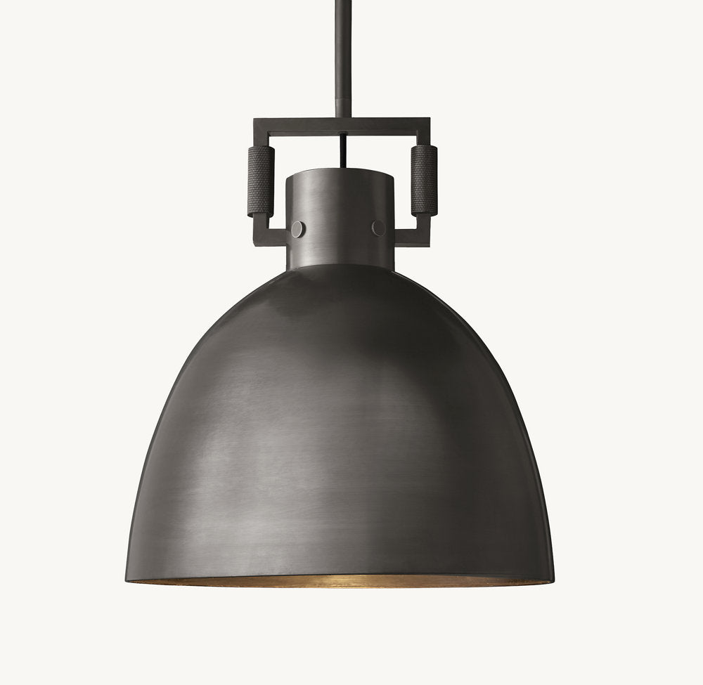 Industrial Metal Cloche Pendant