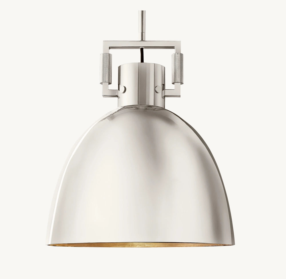 Industrial Metal Cloche Pendant