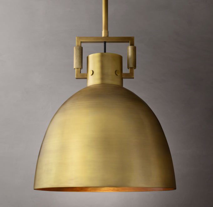 Industrial Metal Cloche Pendant